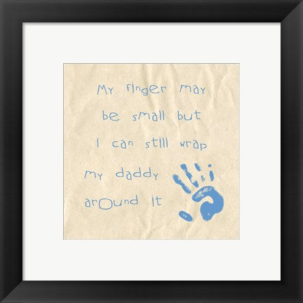 Framed Art My Finger May Be Small Baby Boy by Veruca Salt Wall Decor 18x24 Artwork