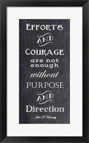 Framed Art Efforts & Courage Quote by Veruca Salt Wall Decor 18x24 Artwork