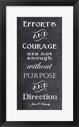 Framed Art Efforts & Courage Quote by Veruca Salt Wall Decor 18x24 Artwork