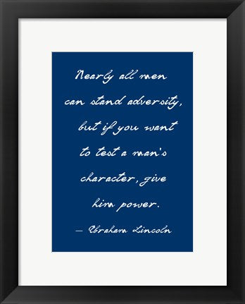 Framed Art A Man's Character by Veruca Salt Wall Decor 18x24 Artwork