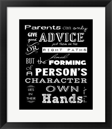 Framed Art Frame Art Forming of a Person's Character by Veruca Salt Wall Decor 18x24 Artwork