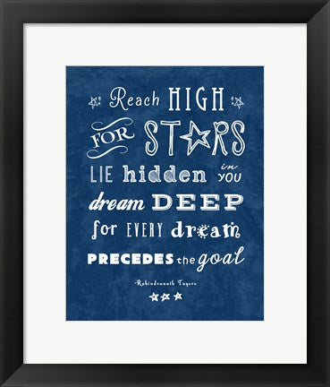 Framed Art Reach High For Starts by Veruca Salt Wall Decor 18x24 Artwork