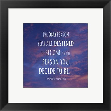 Framed Art The Only Person by Veruca Salt Wall Decor 18x24 Artwork