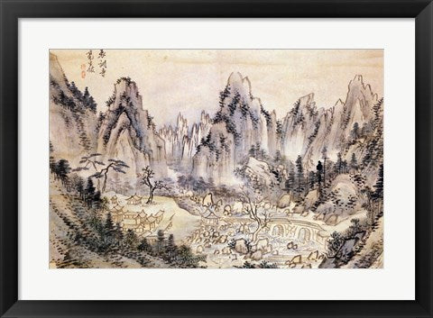 Framed Art Pyohun Temple at Diamond Mountains Wall Decor 18x24 Artwork
