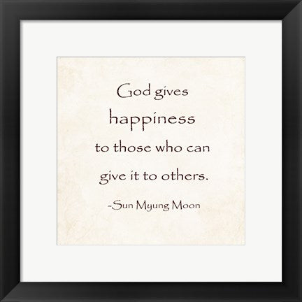 Framed Art God Gives Happiness by Veruca Salt Wall Decor 18x24 Artwork