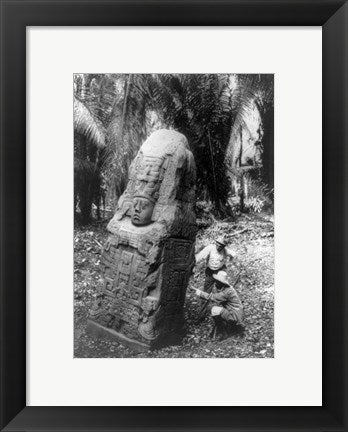 Framed Art Mayan Indian Monument Wall Decor 18x24 Artwork