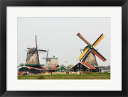 Framed Art Dutch Zaanse Schans Windmills Wall Decor 18x24 Artwork