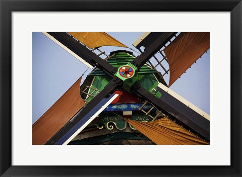 Framed Art Dutch Windmill Blades Framed Art for your Home Wall Decor 18x24 Artwork