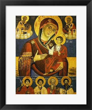 Framed Art God's Mother Showing the Way with Chosen Saints Wall Decor 18x24 Artwork