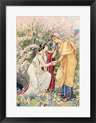Framed Art Frame Art Demeter Rejoiced For Her Daughter Was By Her Side Wall Decor 18x24 Artwork