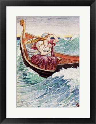 Framed Art Two Days and Two Nights the Boat was Hither and Hither Wall Decor 18x24 Artwork