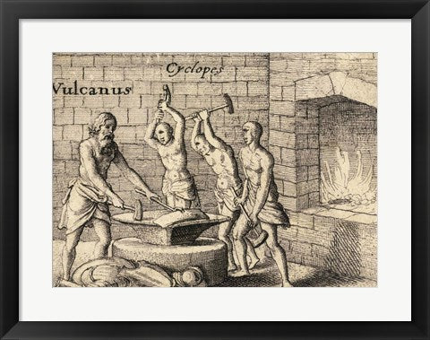 Framed Art The Greek God Vulcan Wall Decor 18x24 Artwork