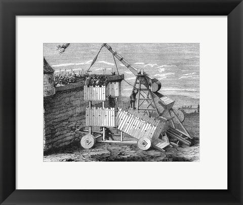 Framed Art Fire Catapult Framed Art for your Home Wall Decor 18x24 Artwork