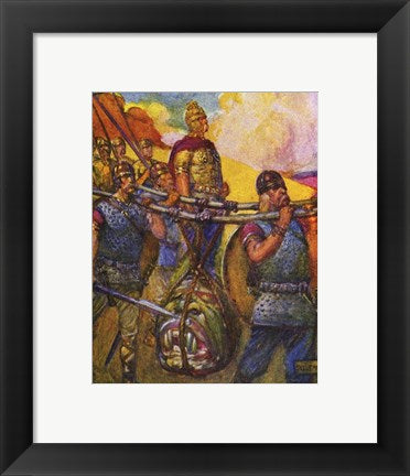 Framed Art Stories of Beowulf Head of Grendel Wall Decor 18x24 Artwork