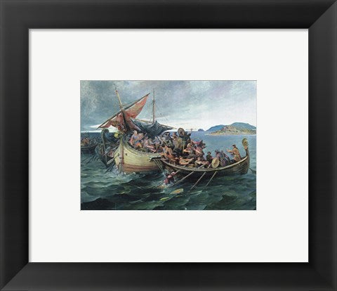 Framed Art Battle of Svolder Framed Art for your Home Wall Decor 18x24 Artwork