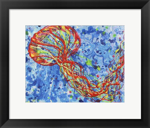 Framed Art Orange Sea Nettle by Natalie Talocci Wall Decor 18x24 Artwork
