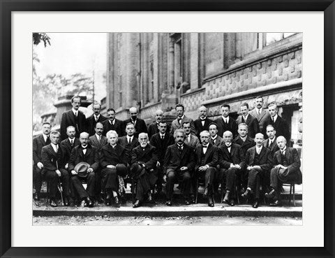 Framed Art Frame Art 1927 Solvay Conference on Quantum Mechanics Wall Decor 18x24 Artwork