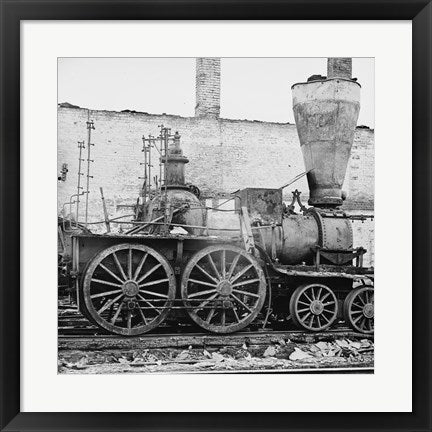 Framed Art Richmond, Va. Damaged locomotives Wall Decor 18x24 Artwork