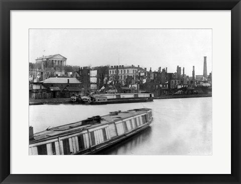 Framed Art Richmond, Va. 1865. Burnt district Wall Decor 18x24 Artwork