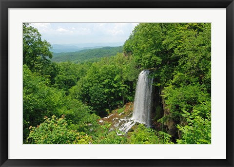 Framed Art Waterfall and Allegheny Mountains Wall Decor 18x24 Artwork