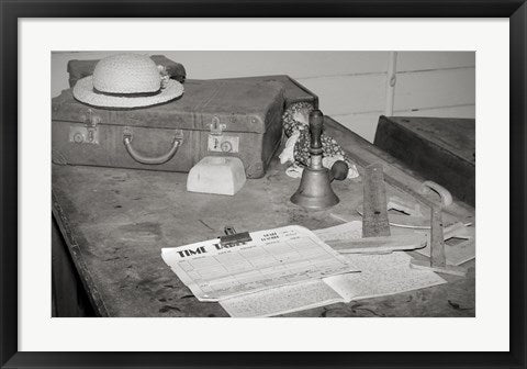 Framed Art Old school teachers desk Wall Decor 18x24 Artwork