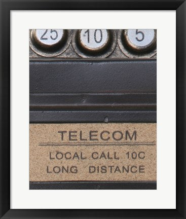 Framed Art Old Vintage Pay Phone I Wall Decor 18x24 Artwork