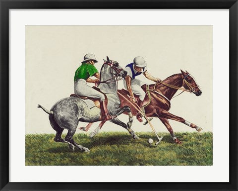 Framed Art Polo - two horses Wall Decor 18x24 Artwork