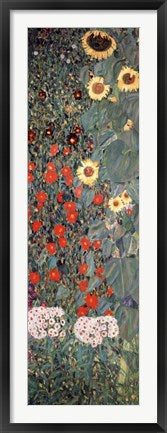Framed Art Garden with Sunflowers, c.1906 by Gustav Klimt Wall Decor 18x24 Artwork