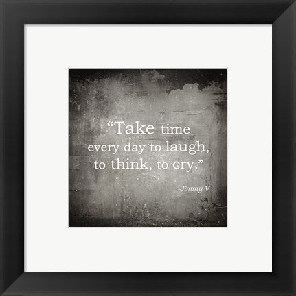 Framed Art Take Time, Jimmy V Quote Wall Decor 18x24 Artwork
