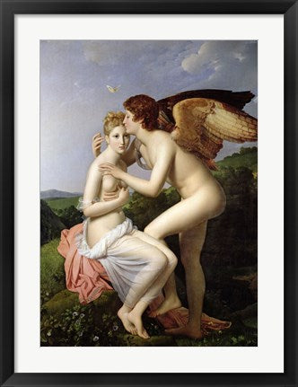 Framed Art Psyche Receiving the First Kiss of Cupid, 1798 by Francois Gerard Wall Decor 18x24 Artwork