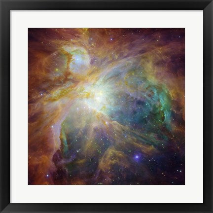 Framed Art Spitzer and Hubble Create Colorful Masterpiece by NASA, ESA, STScl Wall Decor 18x24 Artwork