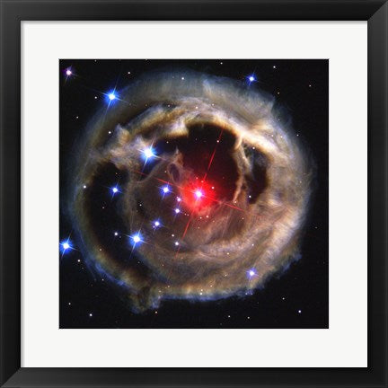 Framed Art Light Echo From Star V838 Monocerotis - December 17, 2002 by NASA, ESA, STScl Wall Decor 18x24 Artwork