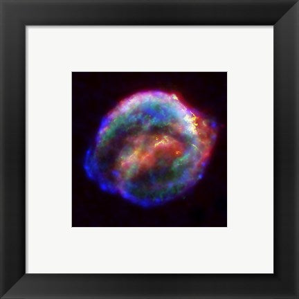 Framed Art Kepler's Supernova Remnant In Visible, X-Ray and Infrared Light by NASA, ESA, STScl Wall Decor 18x24 Artwork