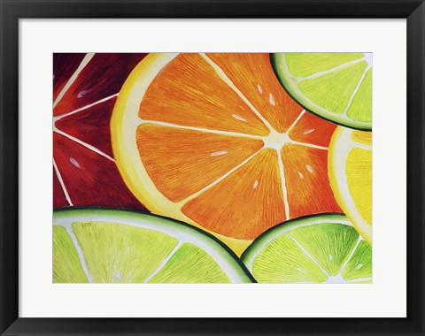 Framed Art Sliced Orange Wall Decor 18x24 Artwork