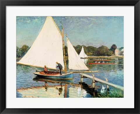 Framed Art Sailing at Argenteuil, c.1874 by Claude Monet Wall Decor 18x24 Artwork