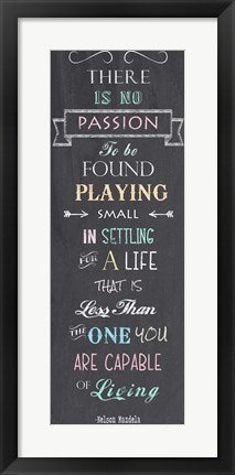 Framed Art Passion - Nelson Mandela Quote by Veruca Salt Wall Decor 18x24 Artwork