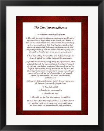 Framed Art The Ten Commandments - Red by Veruca Salt Wall Decor 18x24 Artwork