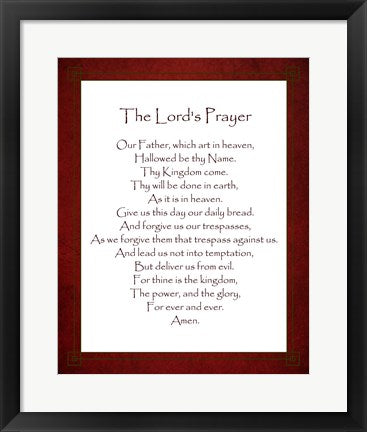 Framed Art The Lord's Prayer - Red by Veruca Salt Wall Decor 18x24 Artwork