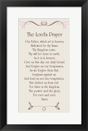 Framed Art The Lord's Prayer - Floral by Veruca Salt Wall Decor 18x24 Artwork