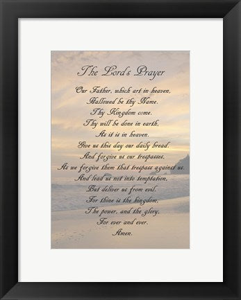 Framed Art The Lord's Prayer - Sunset by Veruca Salt Wall Decor 18x24 Artwork