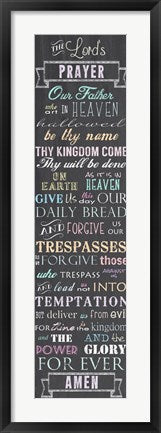 Framed Art The Lord's Prayer - Chalkboard by Veruca Salt Wall Decor 18x24 Artwork