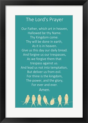 Framed Art The Lord's Prayer by Veruca Salt Wall Decor 18x24 Artwork