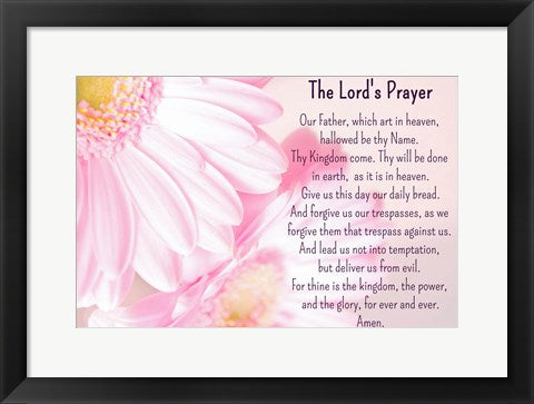 Framed Art Lord's Prayer - Floral by Veruca Salt Wall Decor 18x24 Artwork