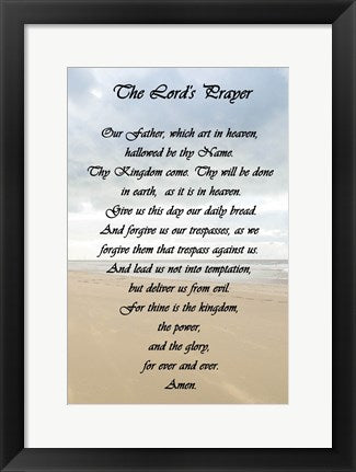 Framed Art The Lord's Prayer - Beach by Veruca Salt Wall Decor 18x24 Artwork