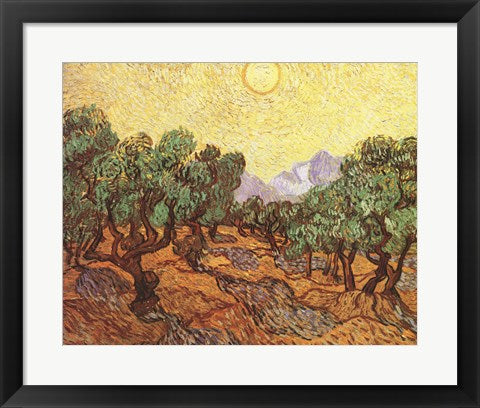 Framed Art The Olive Trees, c.1889 by Vincent Van Gogh Wall Decor 18x24 Artwork