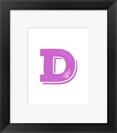 Framed Art D in Pink by Veruca Salt Wall Decor 18x24 Artwork