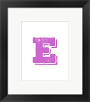 Framed Art E in Pink by Veruca Salt Wall Decor 18x24 Artwork