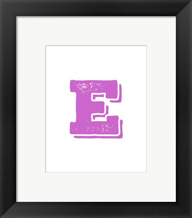 Framed Art E in Pink by Veruca Salt Wall Decor 18x24 Artwork