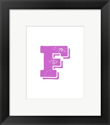 Framed Art F in Pink by Veruca Salt Wall Decor 18x24 Artwork