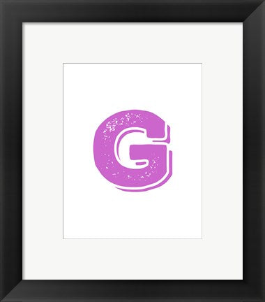 Framed Art G in Pink by Veruca Salt Wall Decor 18x24 Artwork